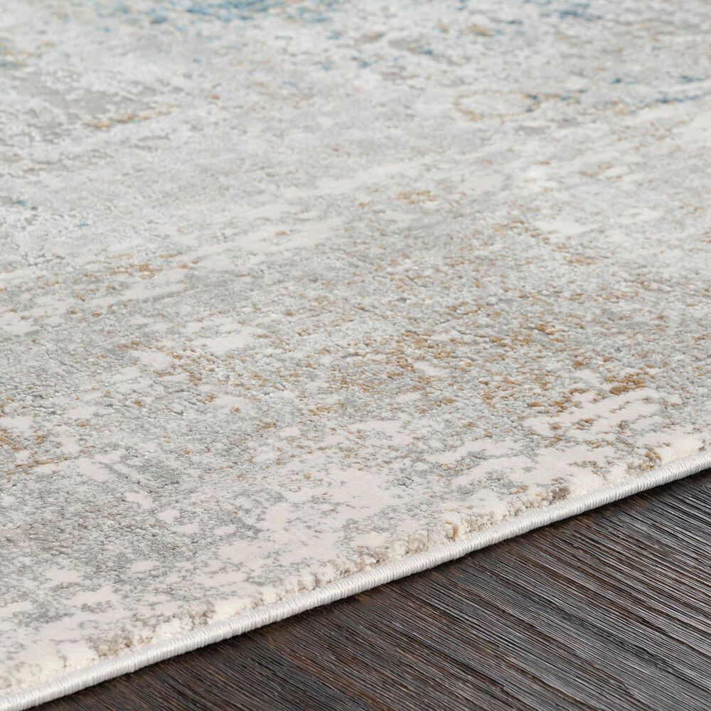 Surya Solar 10&#39; x 14&#39; Sky Blue, Charcoal, Light Gray, White and Saffron Area Rug, , large