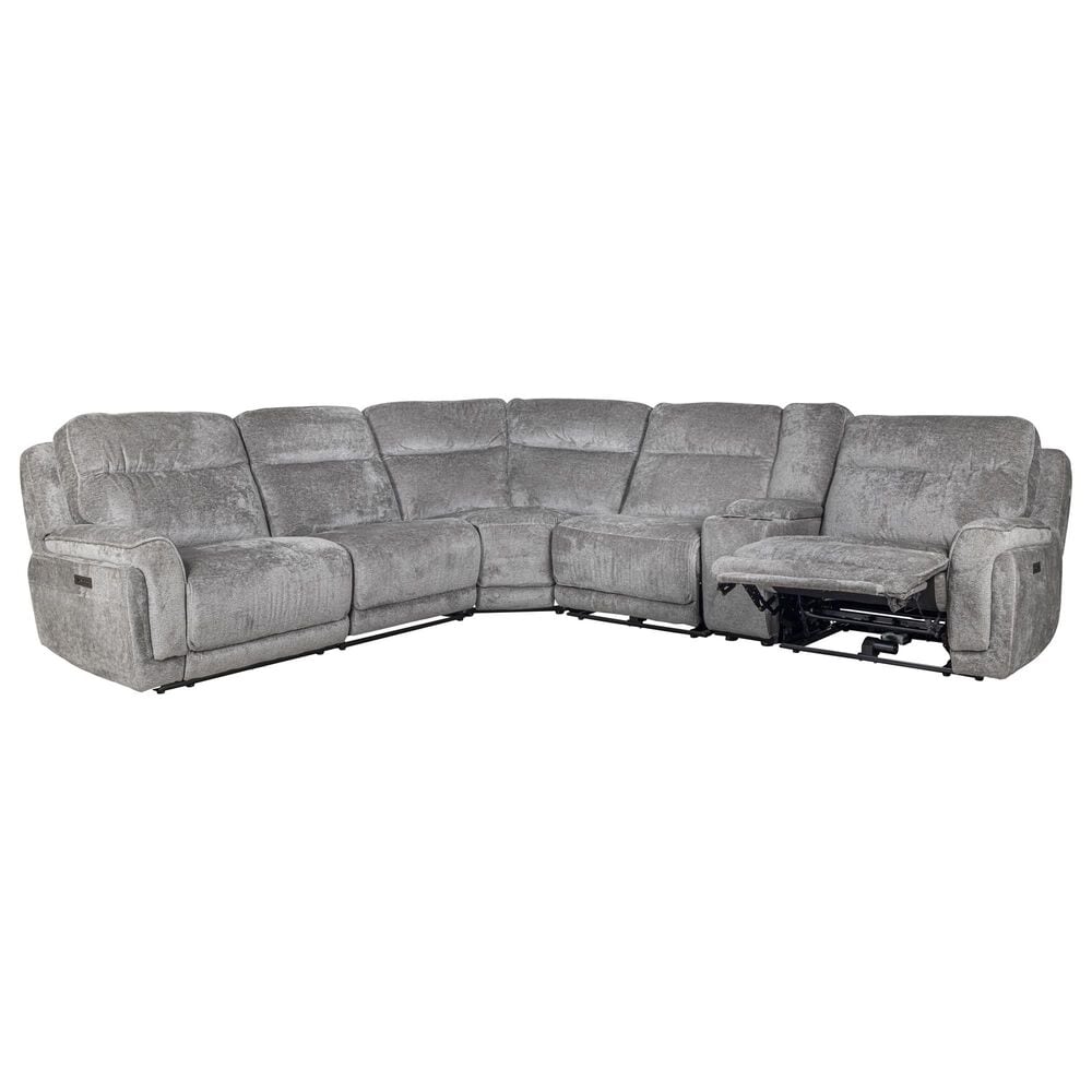 Oxford Furniture Cheers 6-Piece Power Reclining Sectional in Milan Fog, , large