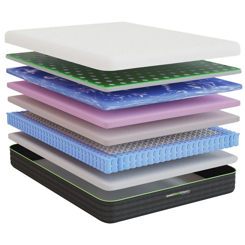 Hearth and Haven GhostBed 3D Matrix Medium Plush Hybrid Twin XL Mattress, , large