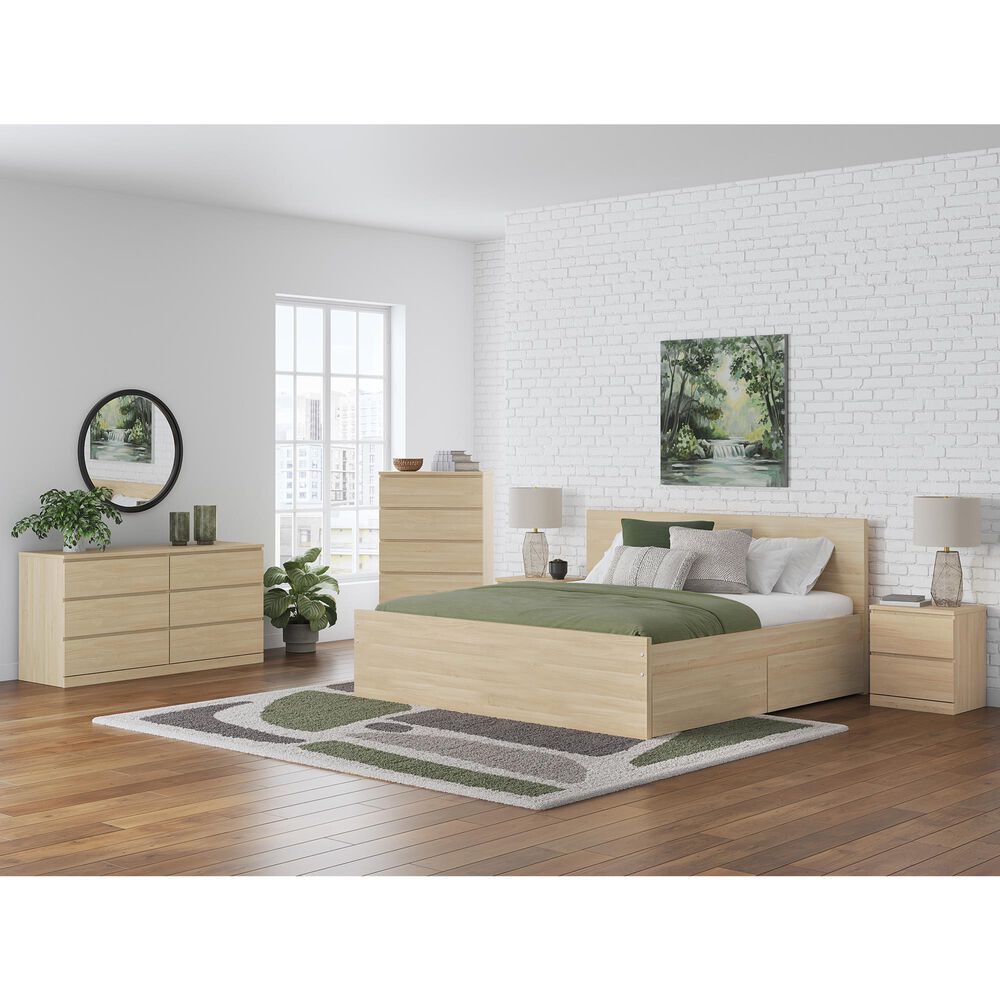 Ashley Onita Queen Panel Platform Bed with 2 Side Storage in Natural, , large