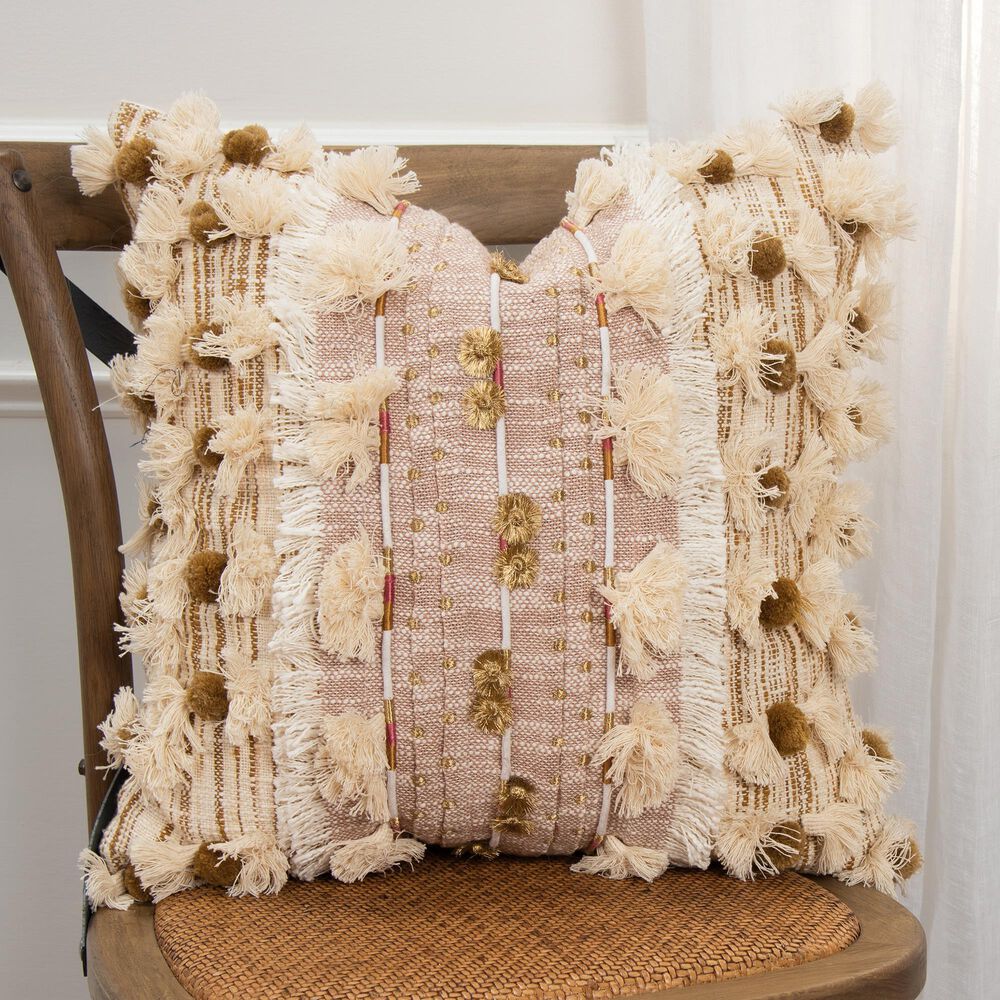Rizzy Home Abstract 20" Down Filled Pillow in Natural, , large