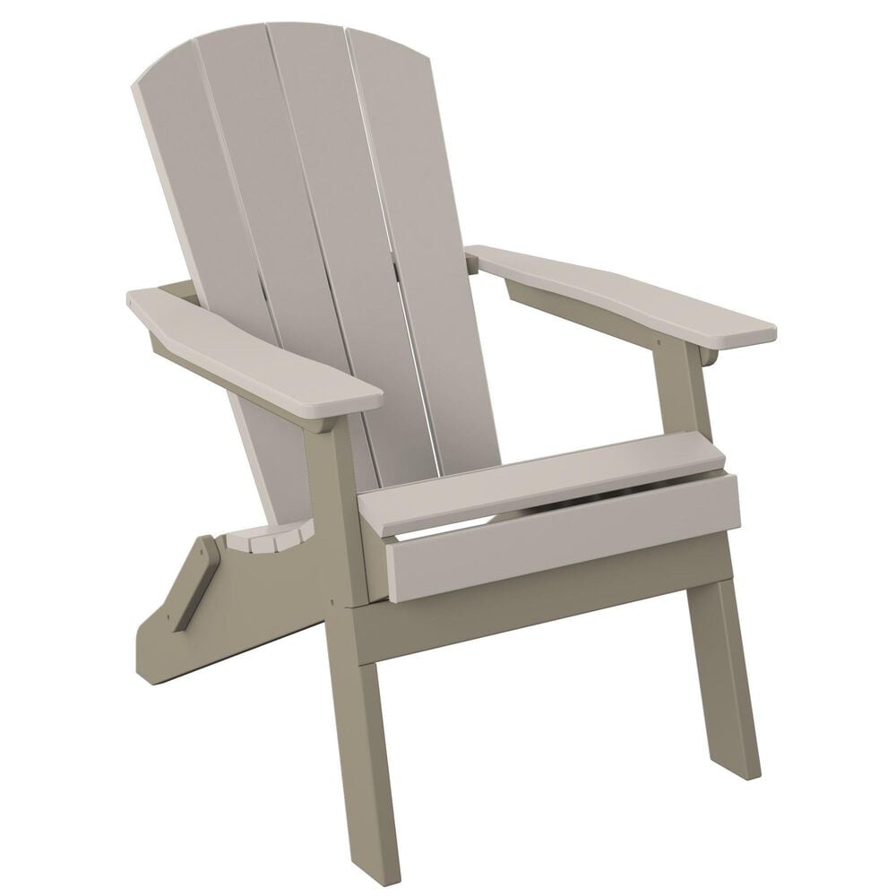 Amish Country Folding Adirondack Chair in Sand and Weatherwood, , large