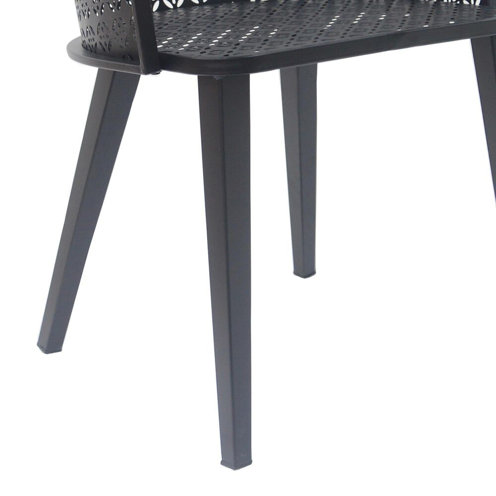 Hearth and Haven Milan Outdoor Dining Chair in Black (Set of 2), , large