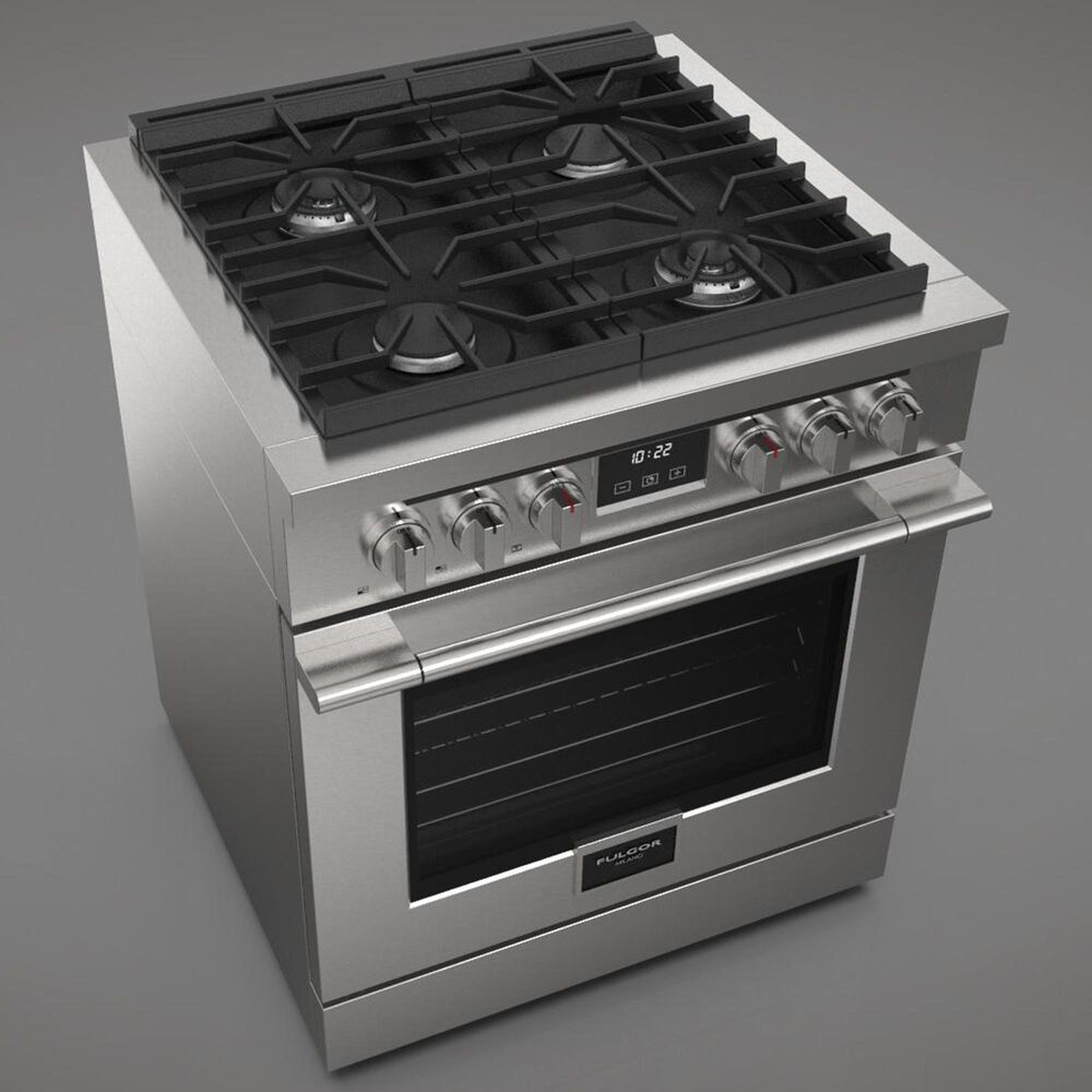 Fulgor Milano Accento 4.4 Cu. Ft. 30&quot; Professional All Gas Range in Stainless Steel, , large
