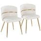 LumiSource Cinch Side Chair with Cream Velvet Cushion in Gold (Set of 2), , large