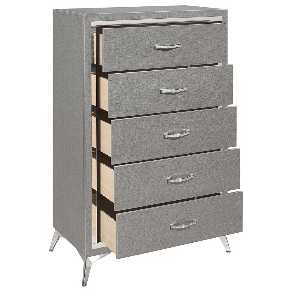 New Heritage Design Huxley 5-Drawer Chest in Gray, , large