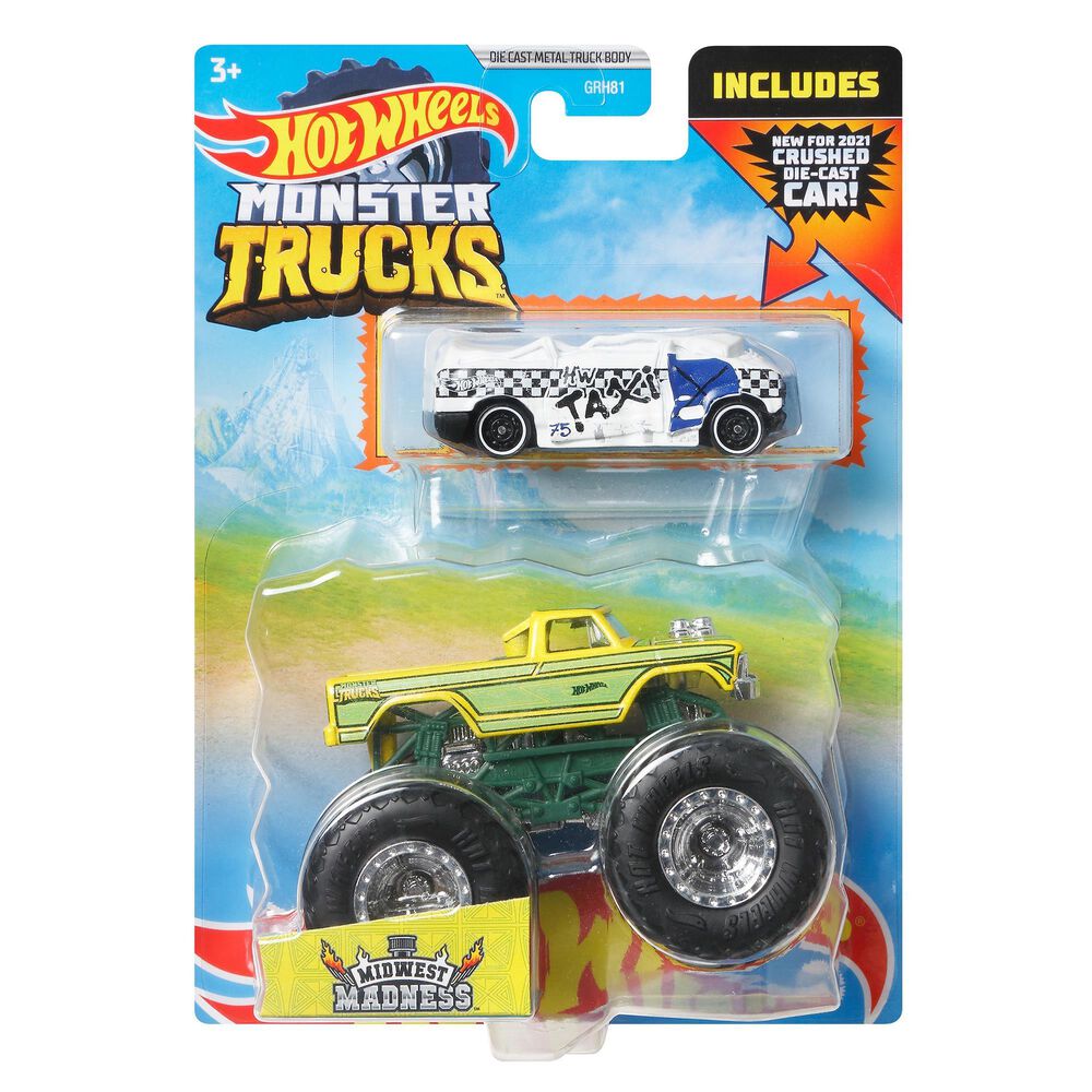 Hot Wheels Monster Trucks - 1: 64 2Pack Midwest Mad, , large