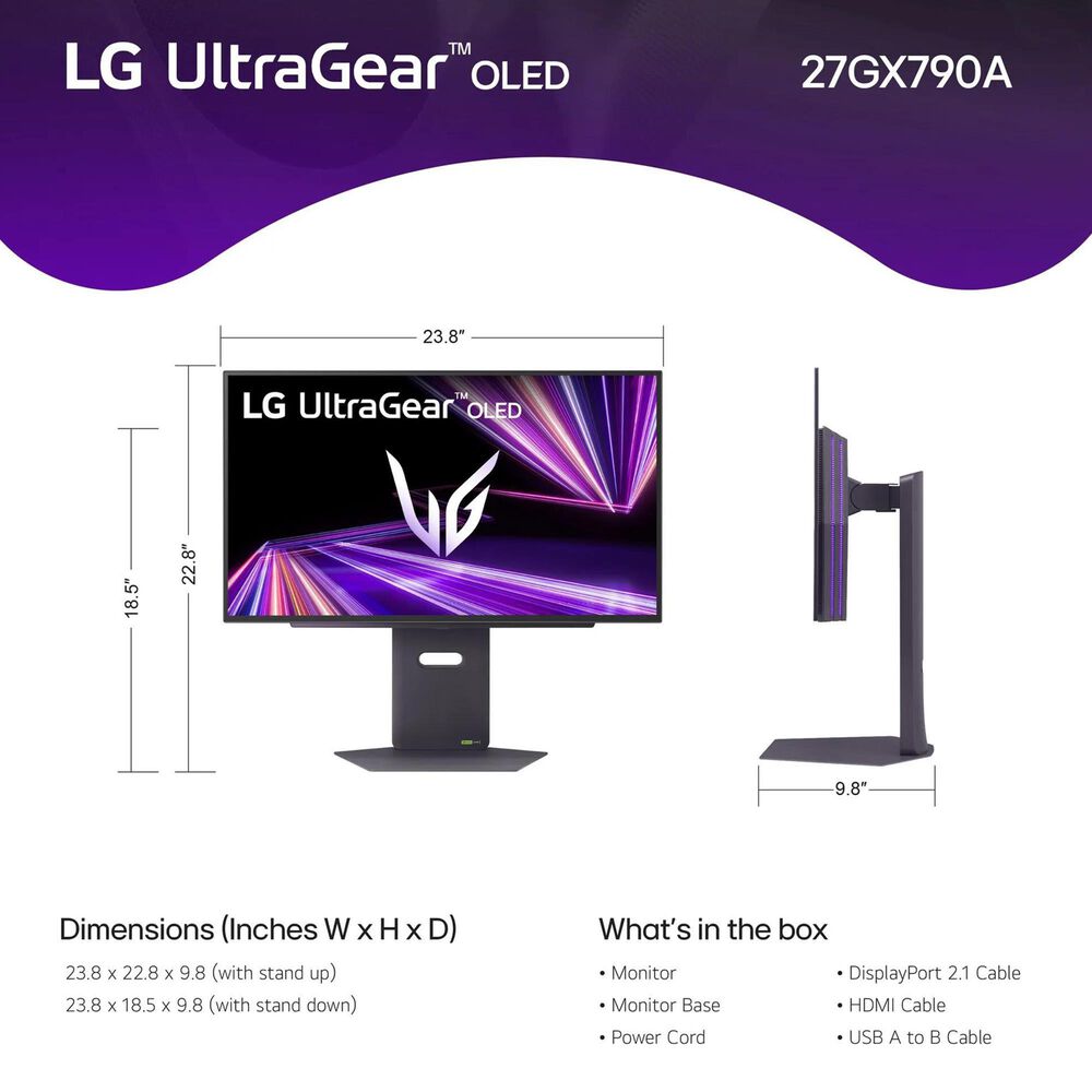 LG 27&#39;&#39; UltraGear OLED QHD Display Gaming Monitor in Black, , large
