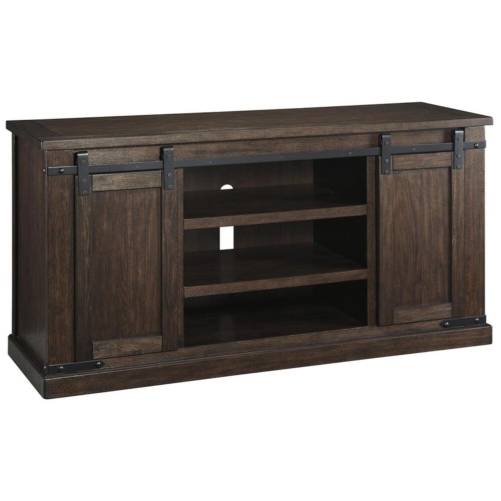 Signature Design by Ashley Budmore Large TV Stand in Rustic Brown, , large