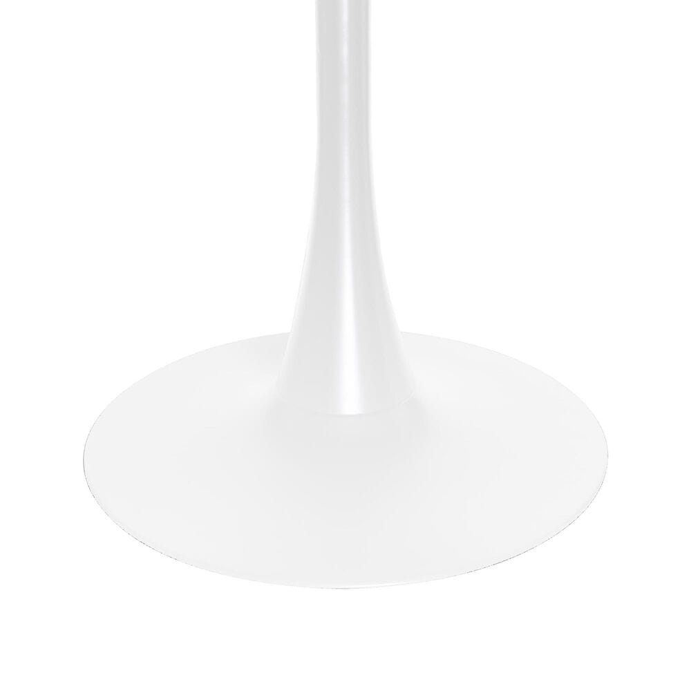 Leisuremod LeisureMod Bristol Dining table, White Base with 27 Round Cognac Brown MDF top, , large