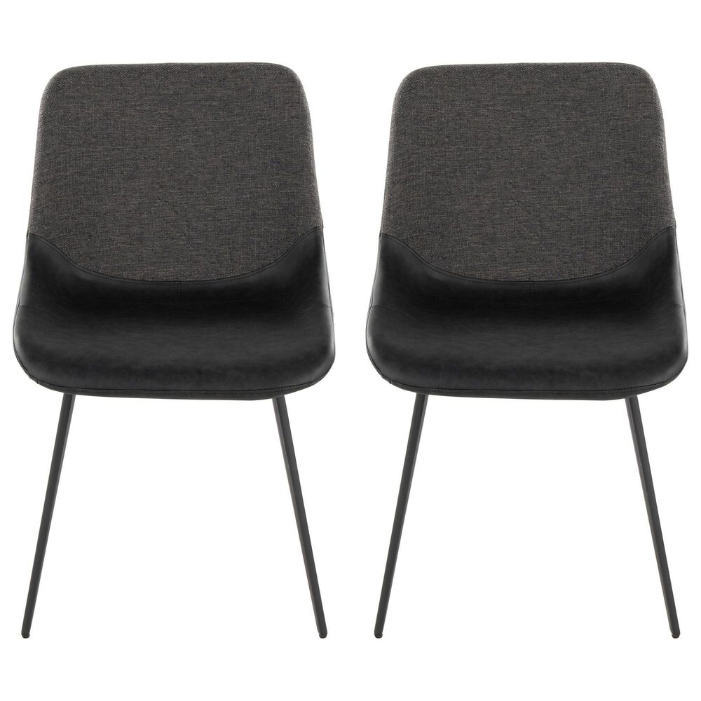 Lumisource Outlaw Side Chair with Black and Grey Cushion in Black &#40;Set of 2&#41;, , large