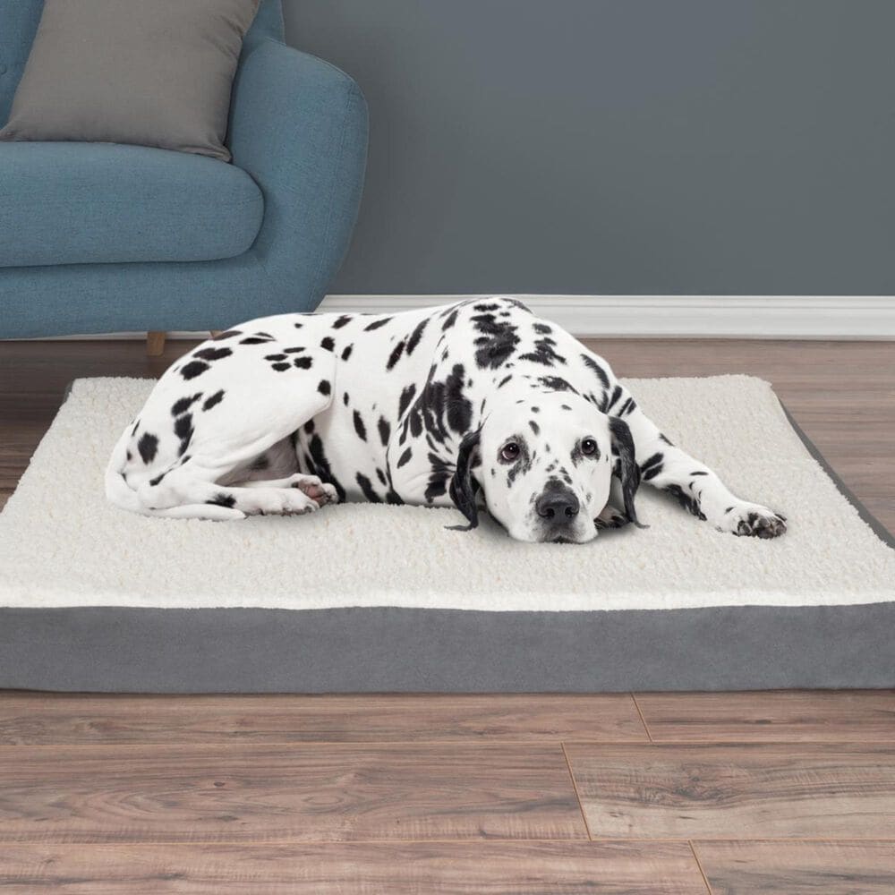 Timberlake Petmaker Large Orthopedic Sherpa Top Pet Bed in Gray, , large