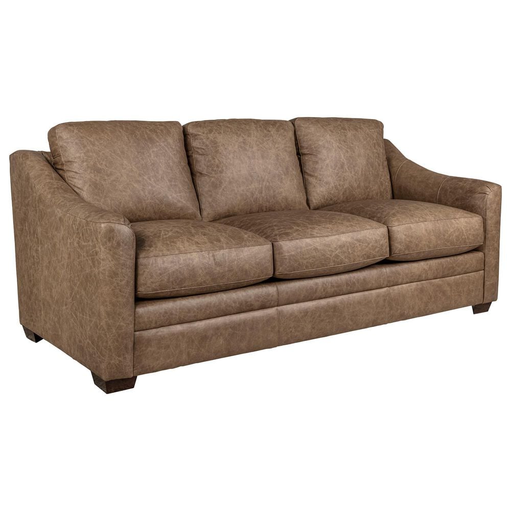 Hickorycraft Leather Stationary Sofa in Winslow, , large