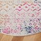 Safavieh Tulum 6"7" Round Ivory and Fuchsia Area Rug, , large