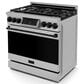 THOR KTICHEN Gordon Ramsay 6 Cu. Ft. 36" Professional Liquid Propane Range with Black Handle Kit in Stainless Steel, , large