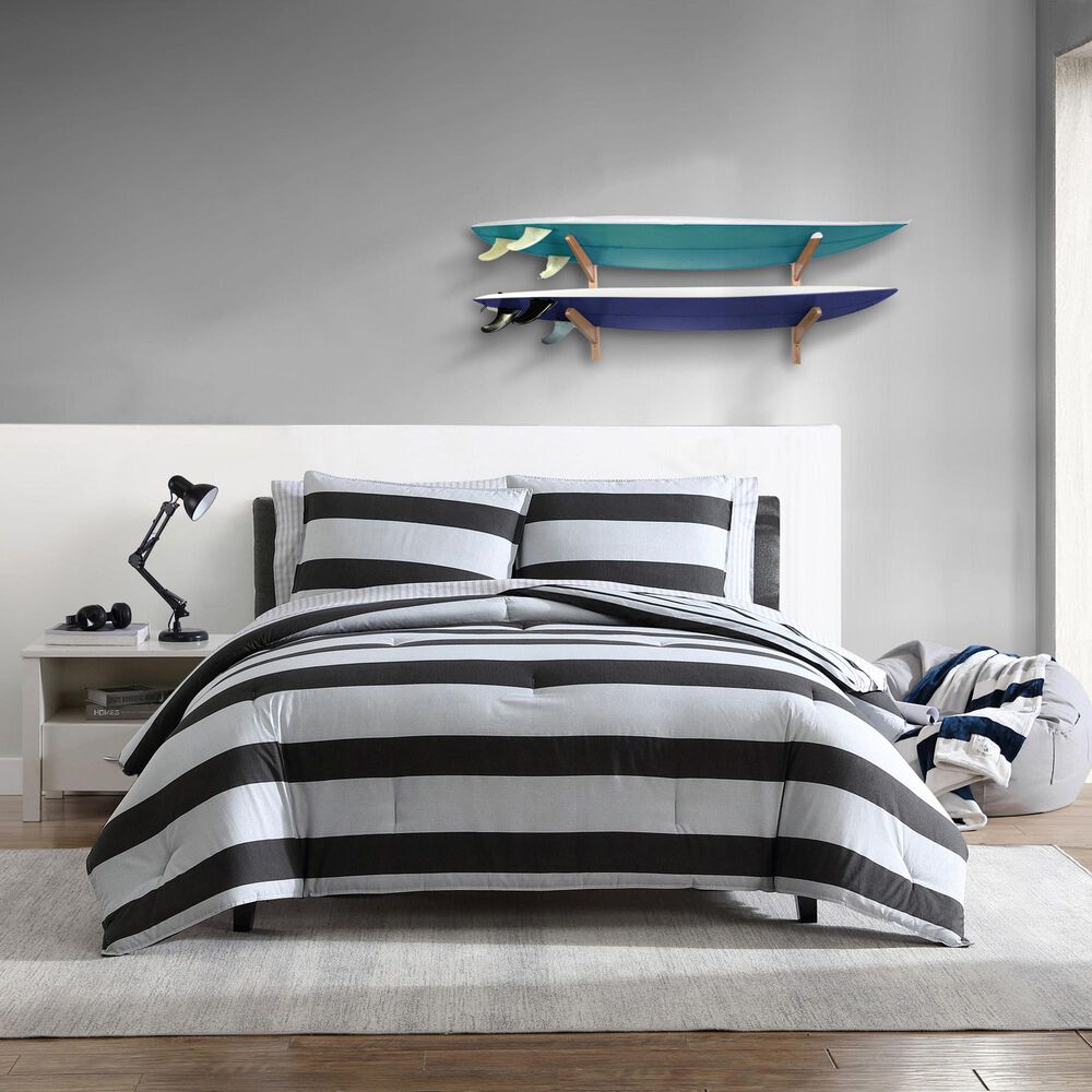 Revman Lawndale 3-Piece Queen Duvet Set in Black and Grey, , large