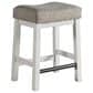 Hawthorne Furniture Drake Backless Stool with Gray Cushion in Rustic White, , large
