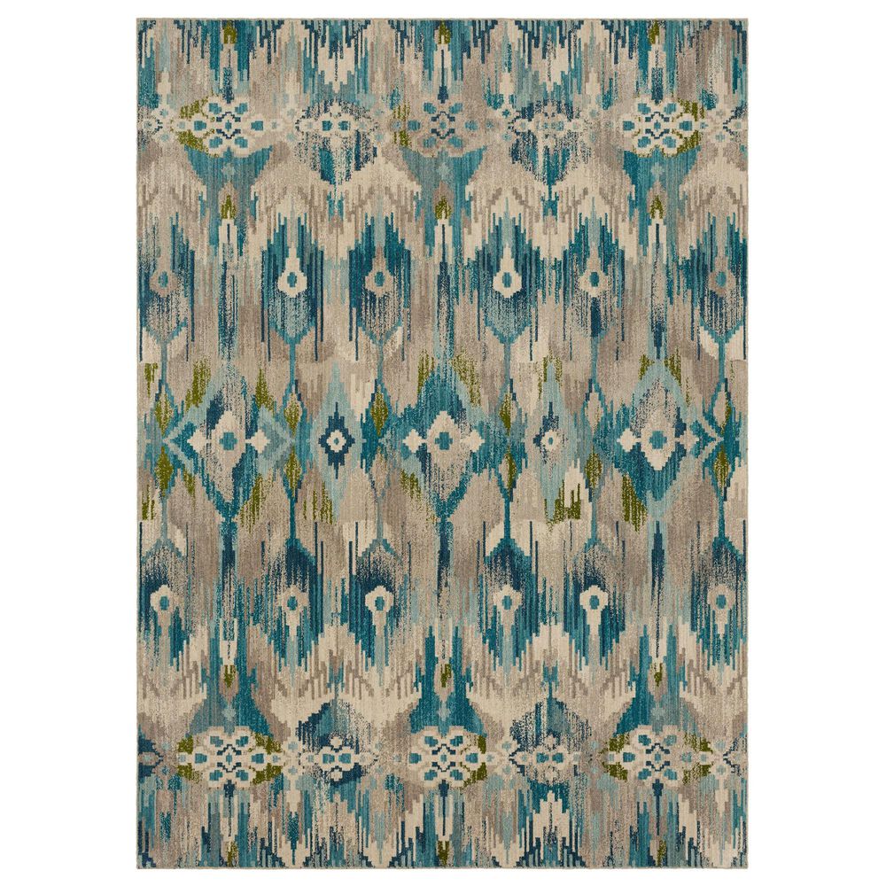Karastan Meraki Nikola 2"3" x 7"10" Oyster, Sapphire and Teal Runner , , large