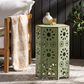Hearth and Haven Galore 14" Outdoor Hexagon Metal Side Table with Sunburst Cut Out Design in Green, , large