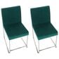 Lumisource Fuji Side Chair with Green Cushion in Brushed Stainless Steel (Set of 2), , large
