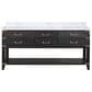 Lexora Home Norwalk 72" Double Bathroom Vanity in Black Oak with White Carrara Marble Top and Rectangular Sinks, , large