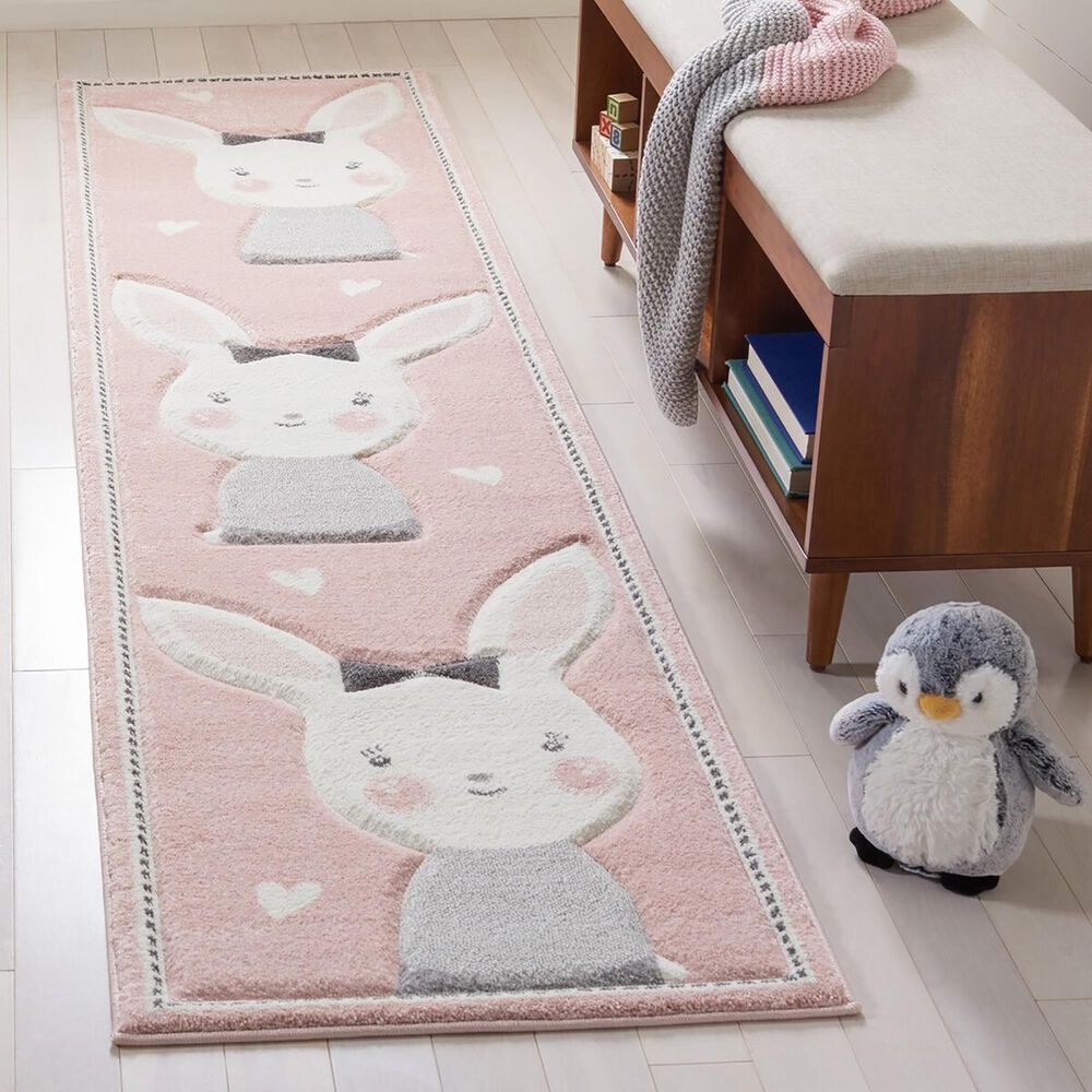 Safavieh Carousel CRK166P 2&#39;3&quot; x 6&#39; Pink and Ivory Kids Runner, , large