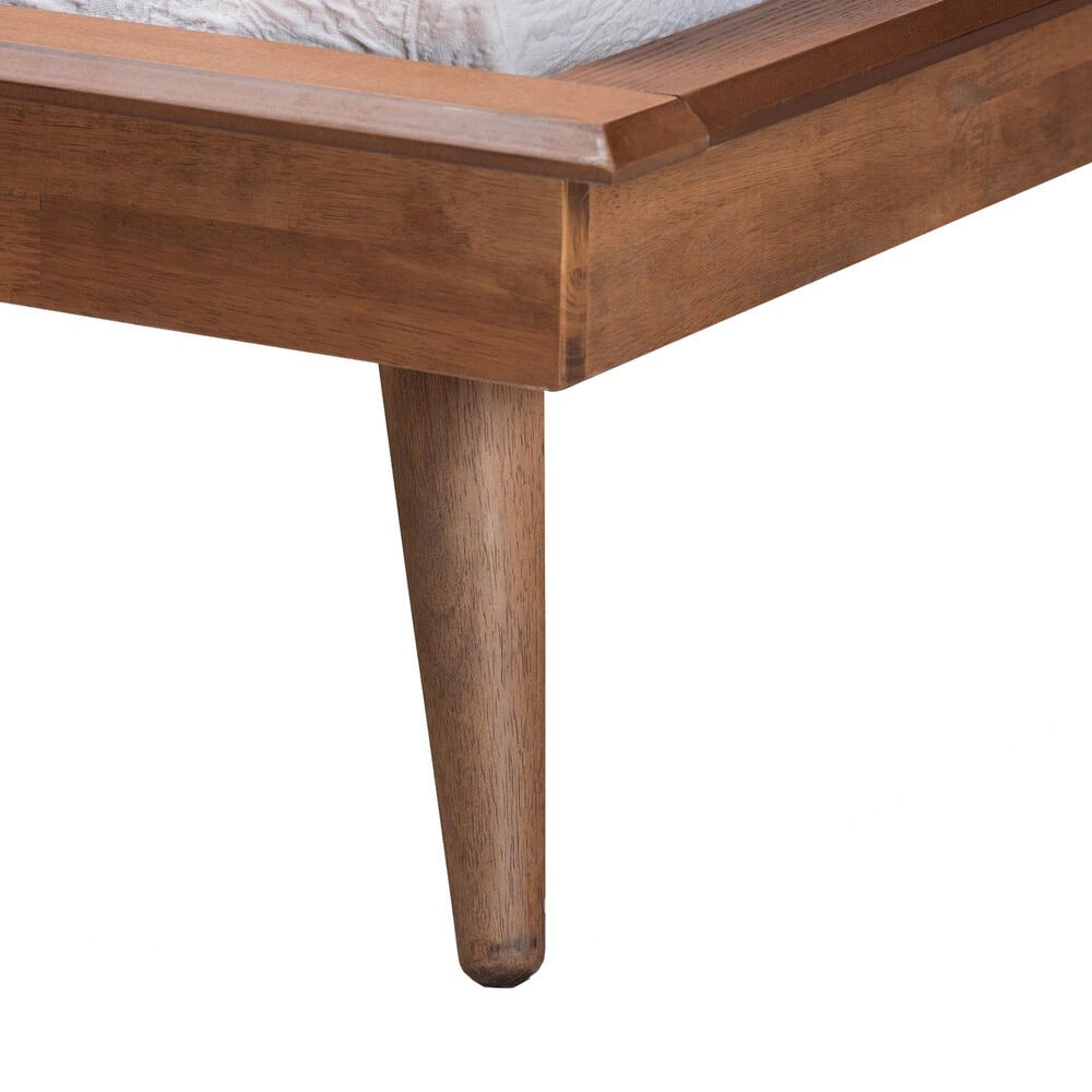 Baxton Studio Karine Twin Platform Bed Frame in Walnut Brown, , large