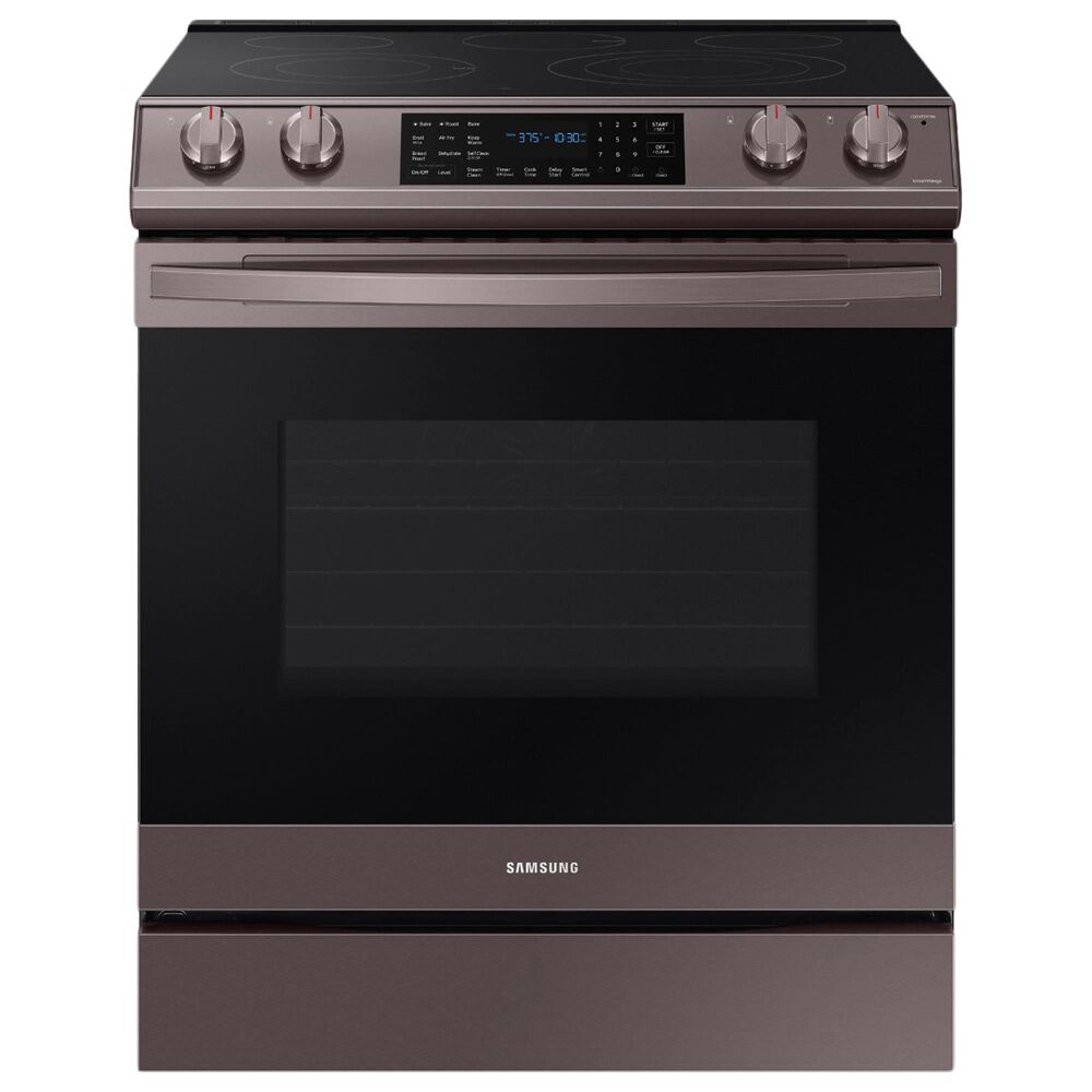 Samsung 6.3 Cu. Ft. Front Control Slide-in Electric Range with Air Fry and Wi-Fi in Tuscan Stainless Steel, , large