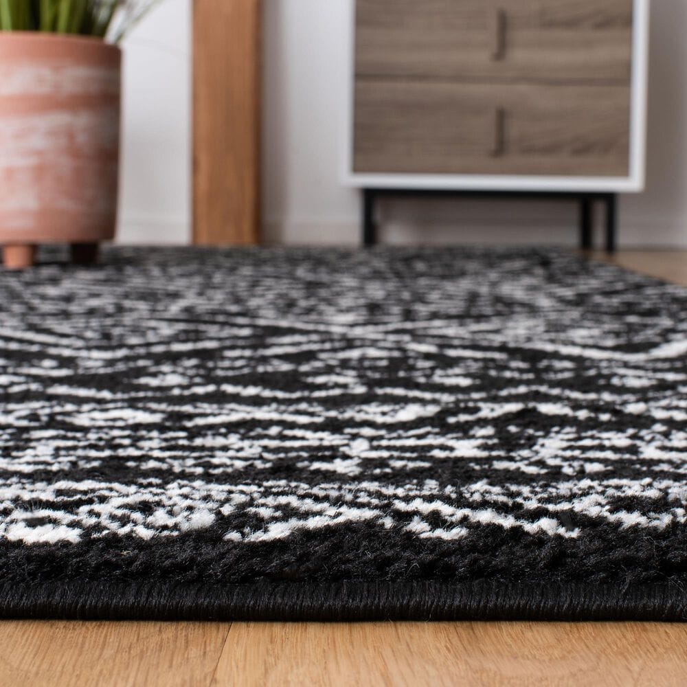 Safavieh Tulum Traditional  2&#39; x 9&#39; Black and Ivory Runner, , large