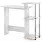 HOMLUX 40" Computer Desk with Open Side Shelves in White Oak and Stainless Steel, , large