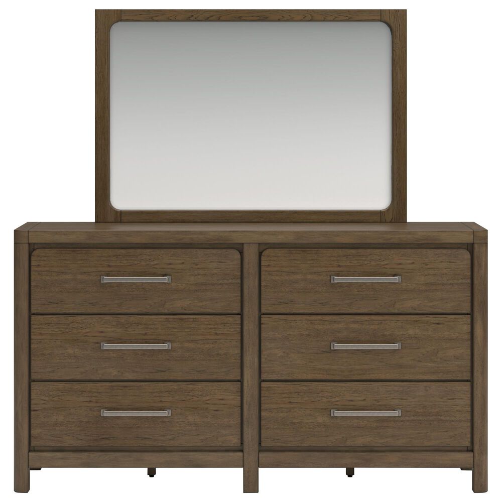 Millenium Dresser and Mirror in Light Brown, , large