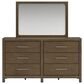 Millenium Dresser and Mirror in Light Brown, , large