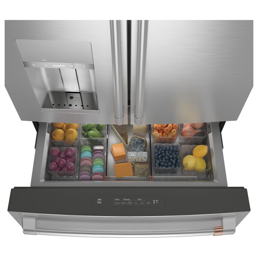 Cafe 27.8 Cu. Ft. Capacity 4-Door Smart French Door Refrigerator in Stainless Steel, , large