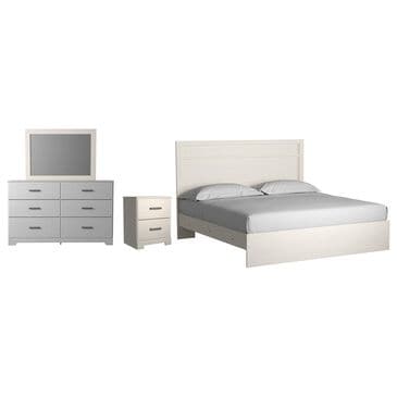 Ashley Stelsie 4 Piece King Bedroom Set in White, , large