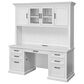 Wycliff Bay Abby Credenza Desk with Hutch in White, , large
