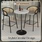 Leisuremod LeisureMod Verve Collection Modern Bar Height Table Black Base with 27 Round Marble White Sintered Stone Top, , large