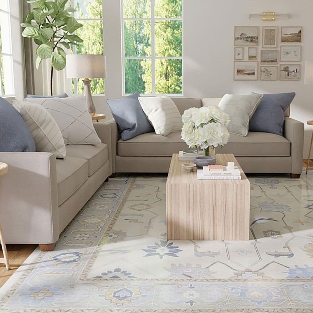 Feizy Karina 3&#39;6&quot; x 5&#39;6&quot; Beige and Blue Area Rug, , large