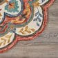 L&R Resources Sinuous Blossoms 6" Scalloped Red and Multicolor Area Rug, , large