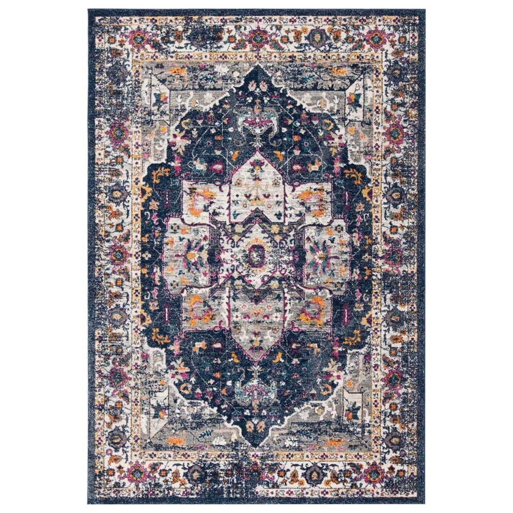 Safavieh Evoke EVK275N 5"1" x 7"6" Navy and Grey Area Rug, , large