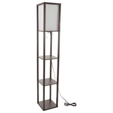 Timberlake Etagere Style Floor Lamp with 3 Tiers in Brown, , large