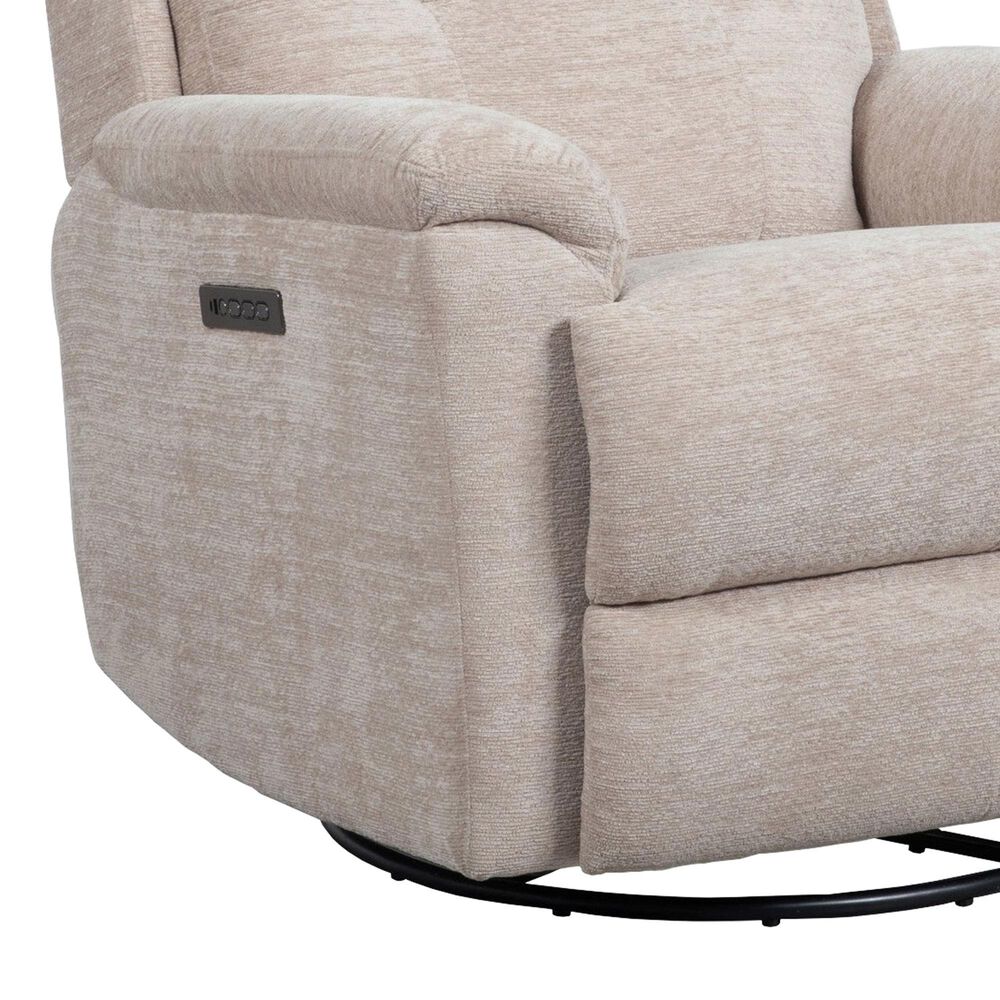 Flexsteel Sophisticated Power Swivel Gliding Recliner with Power Headrest and Lumbar in Oat, , large