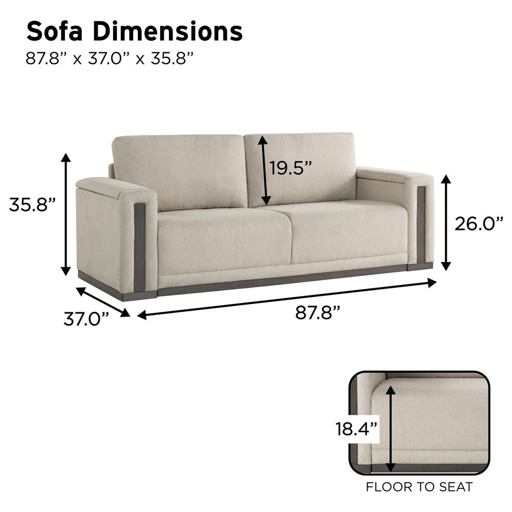 Lifestyle Solutions Riles Stationary Storage Sofa in Beige, , large