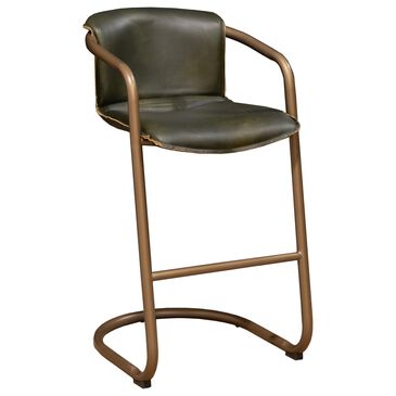 Home Trends & Design Portofino Bar Stool in Antique Gold and Top Grain Leather, , large