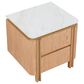Fairfield Chair Portobello Rectangular End Table in White, Light Brown and Brushed Brass, , large