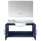 Lexora Home Geneva 36" Single Bathroom Vanity in Glossy White with 2 cm White Carrara Marble Top, Rectangular Sink and 36" LED Mirror, , large