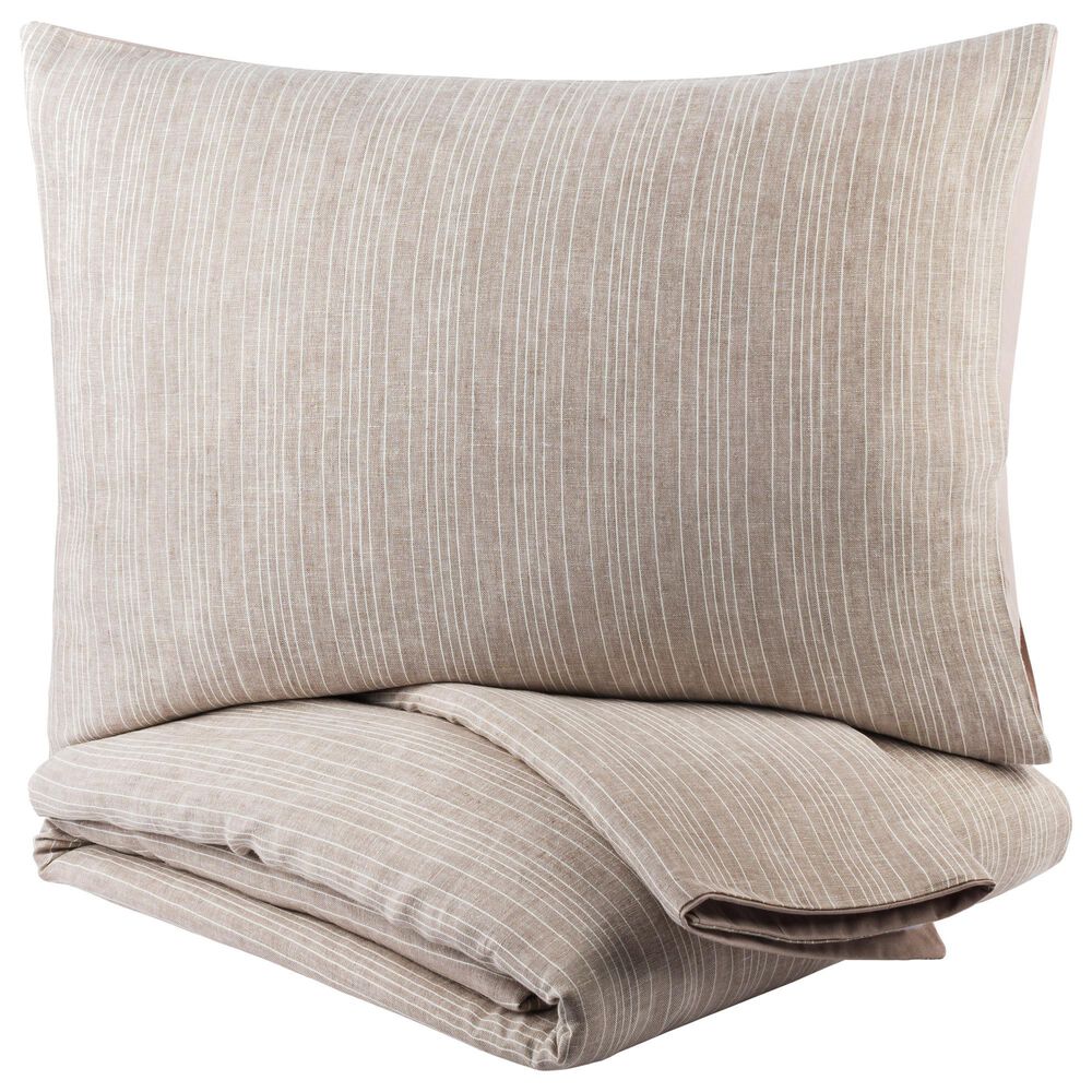 Surya Cameron 3-Piece Full/Queen Duvet Set in Cream and Tan, , large