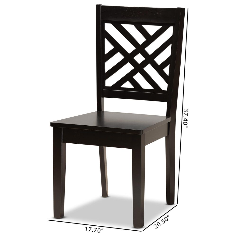 Baxton Studio Caron Side Chair in Dark Brown (Set of 2), , large