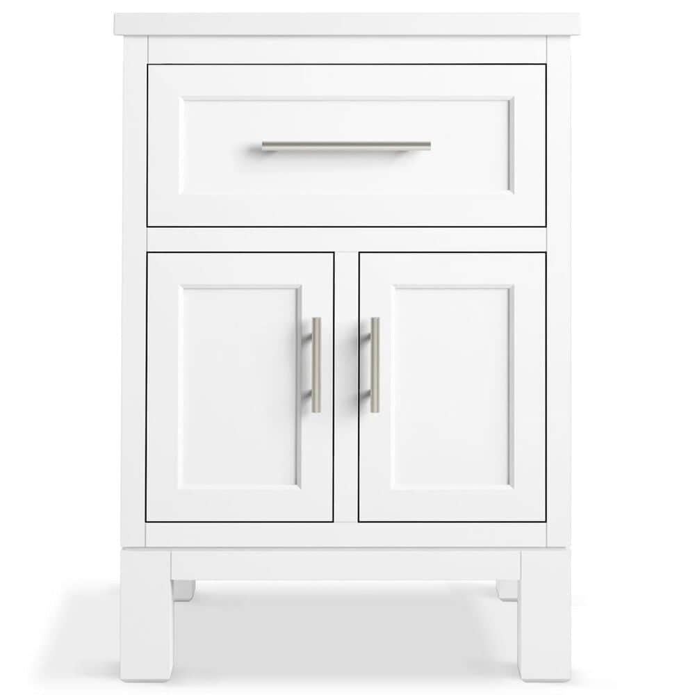 Kohler Quo 24&quot; Single Bathroom Vanity in White with 3 cm Pure White Quartz Top and Oval Sink, , large