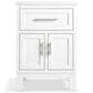 Kohler Quo 24" Single Bathroom Vanity in White with 3 cm Pure White Quartz Top and Oval Sink, , large