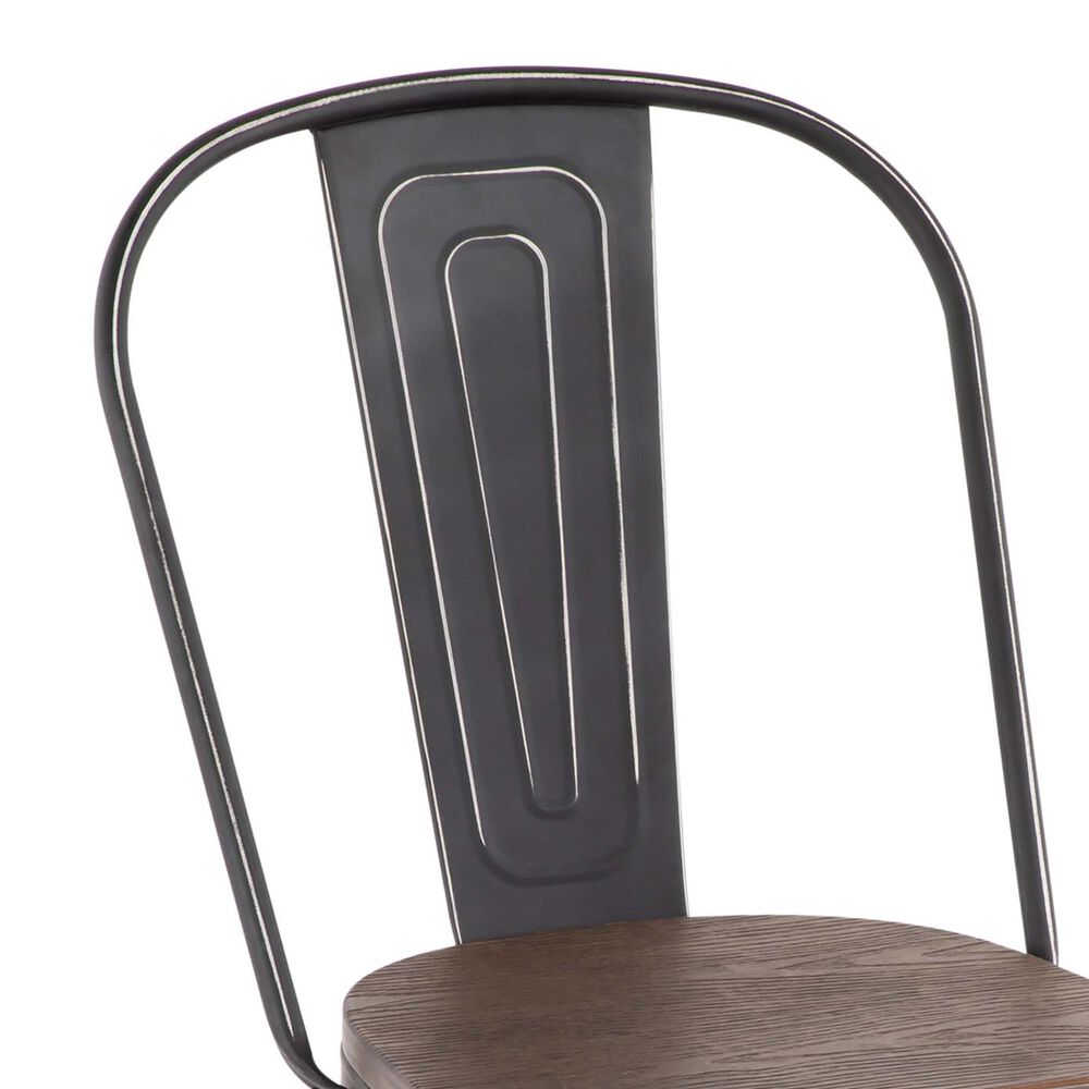 Lumisource Oregon Stackable Dining Chair in Vintage Espresso/Vintage Black &#40;Set of 2&#41;, , large